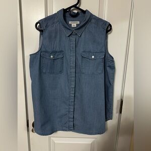 Liz Claiborne Blue Sleeveless Blouse